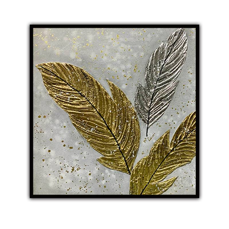 Cheapest Factory Procurement Service - Handmade Oil Painting Golden Feathers Home Decor Wall Decoration – Sellers Union