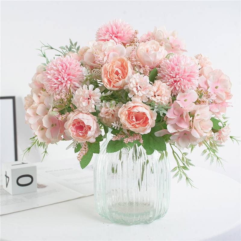 China wholesale La mejor agencia de China - Peony Artificial Flowers Home Decor 9 Heads Hydrangea Wedding Decorative – Sellers Union