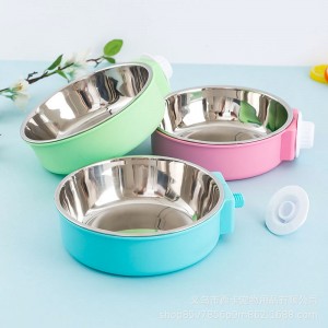 Tsiaj Bowl Hanging Dog Bowl Stainless Hlau Cat Bowl Lag luam wholesale