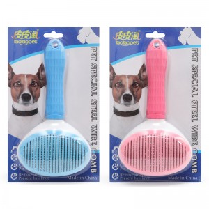 Pet Cleaning Grooming Stainless Steel Comb Round Soft Handle Pet Brush