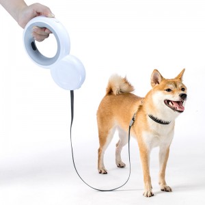 Automatic Retractable Dog Pet Leash with LED Light Garbage Bag