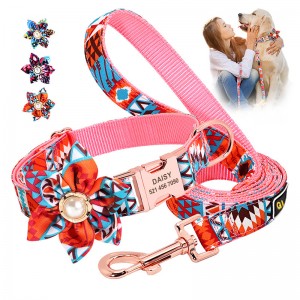 Cute Laser Lettering Dog Collar Pet Leash Dog Rope Wholesale