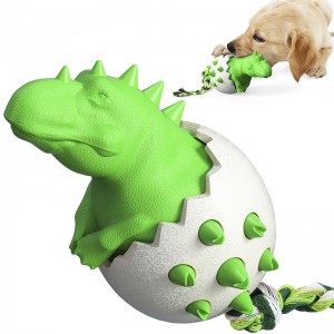 Ovo de dinosauro Dog Molar Stick Cepillo de dentes resistente a mordidas para cans Xoguete para mascotas