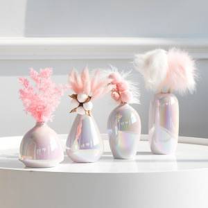 Pink Ceramic Vase Rainbow Pearl Home Dekorasyon