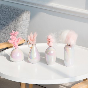 Pink Ceramic Vase Rainbow Pearl Home Decoration
