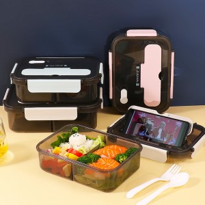 Kotak Makan Tengahari Plastik Portable Sealing Fresh Food Box Dapur Borong