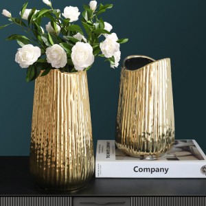 Plating Golden Ceramic Vase Ornaments Home Decoration