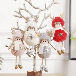 Božićni plišani anđeo s privjeskom lutka Ukras za božićno drvce