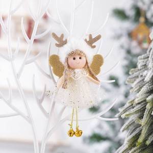 Christmas Plush Net Yarn Sequined Antler Angel Christmas Tree Pendant