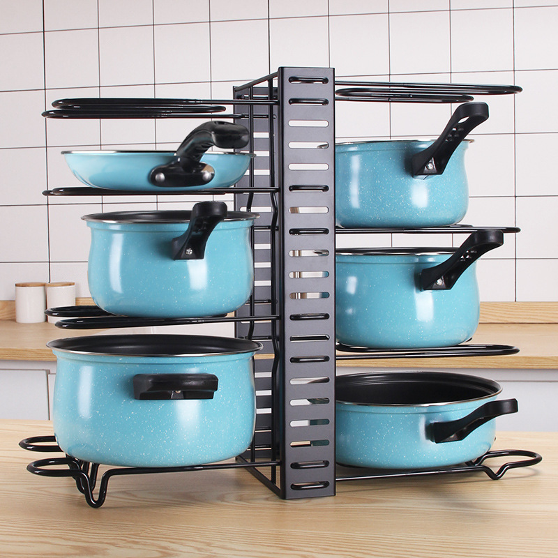 OEM/ODM Supplier Buying Service Provider Yiwu - Multi-layer Folding Pot Cover Rack Wrought ​Iron Kitchen Storage Wholesale – Sellers Union