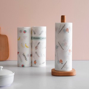 Printed Dishwashing Tissue Kitchen Disposable Rag Cleaning Roll Paper Grosir