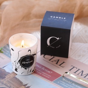Marbled Ink Style Soy Scented Candle Household
