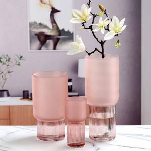 Скраб рожева скляна ваза прозора ваза оптом