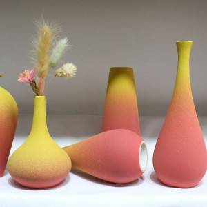 Scrubbed Ceramic Vase Three Sets Pottery Home Decoration Wholesale