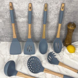 Set di utensili da cucina in silicone per utensili da cucina Set di pentole da 7 pezzi