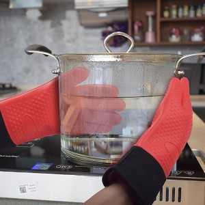 Heat Resistant Internal Cotton Layer Bbq Mitts Kitchen Non-Slip Potholders Silicone Cooking Oven Gloves Wholesale