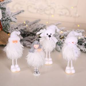 Božični okraski, srebrni svileni plišasti okraski za lutke