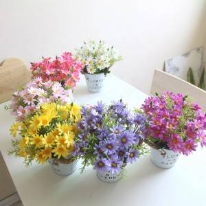 Retro kleines Gänseblümchen-Simulations-Bonsai-Pflanzen-Set, künstliche Blume