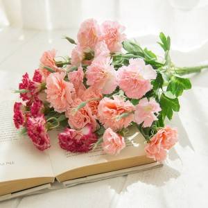 Simulatioun Bouquet 10 Carnations Fir Home Dekoratioun