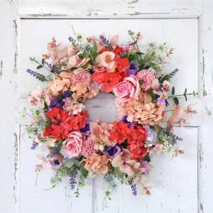 Simulasi Kembang Ring Bunga Rose Bordir Ball Door Hanging Wreath