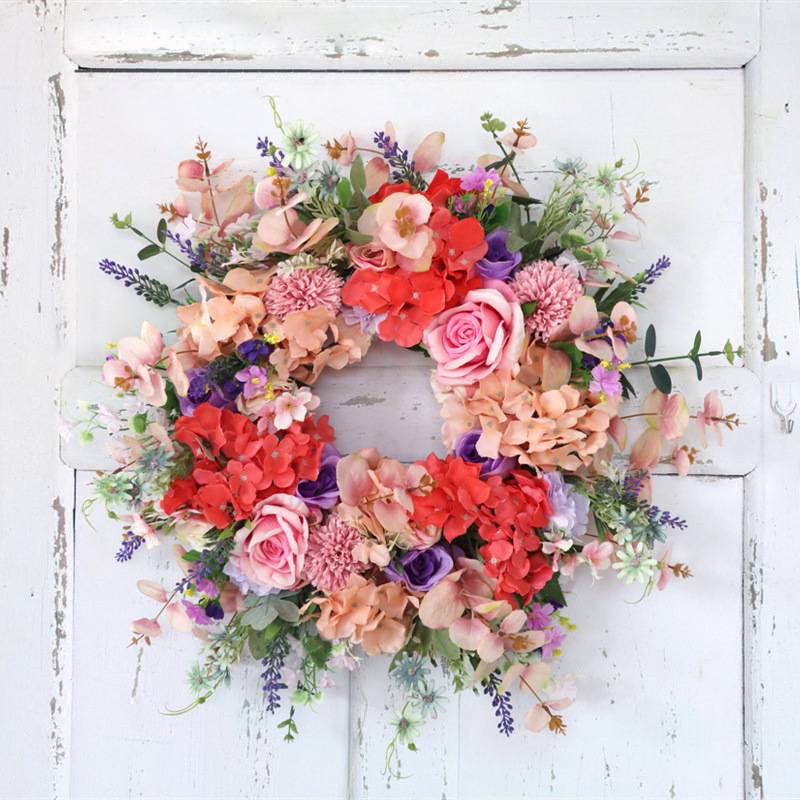 Manufacturer of Distribution Service China - Simulation Flower Ring Flower Rose Embroidery Ball Door Hanging Wreath – Sellers Union