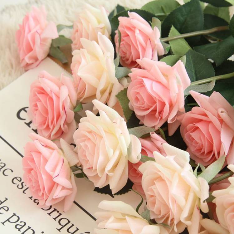 China New Product Purchase Provider - Wholesale Single Stem Real Touch Rose Artificial Flowers with Leaves – Sellers Union