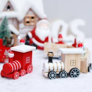 Decoración navideña Tren pequeño de madera Regalos de Navidad