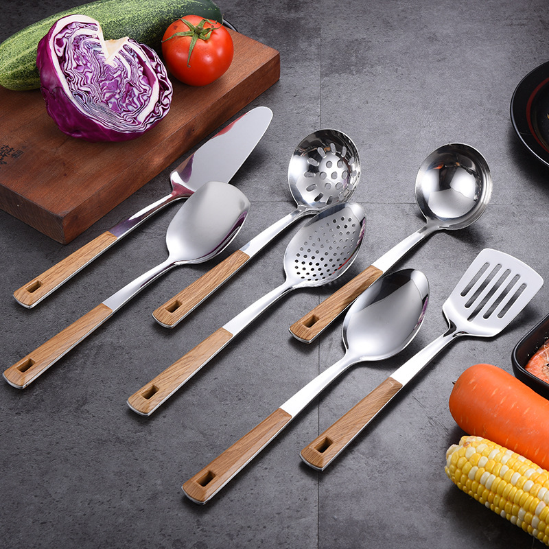 Factory Promotional Inspection Service Guangzhou - Stainless Steel Kitchenware Set Wooden Handle Hanging Kitchen Utensils – Sellers Union