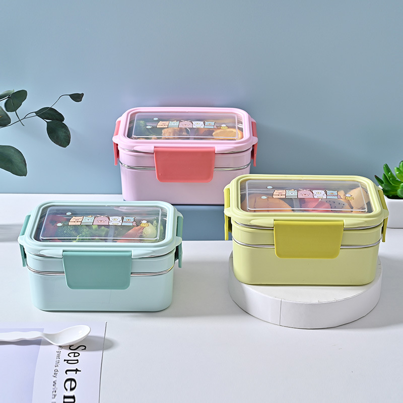 China Stainless Steel Fast Food Bowl Double Layer Lunch Box