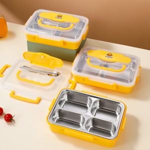 صندوق غداء صغير من الفولاذ المقاوم للصدأ على شكل بطة صفراء لوازم المطبخ بالجملة