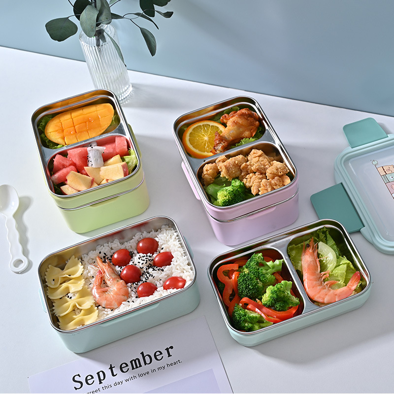 Buy Wholesale China 304 Stainless Steel Insulated Lunch Box Square Sealed  Crisper Double Layer Bento Box Food Flask & Food Flask at USD 1.7