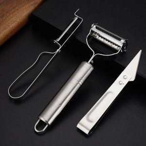 Stainless Steel Peeling Knife Three-piece Multi-Function Grater Pliers Clip