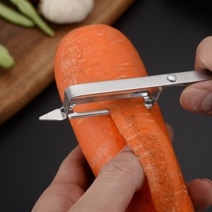 Bakin Karfe Peeling Knife Uku Multi-Ayyukan Grater Pliers Clip