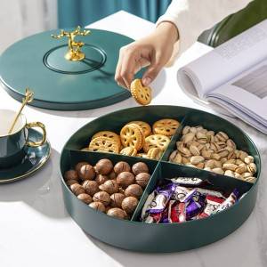 Rotatable Grids Candy Trays Fruit Plate Storage Box Wholesale