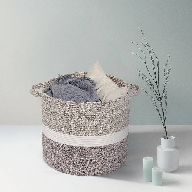 Super Lowest Price Buying Provider Yiwu - Collapsible Cotton Rope Basket Woven Rope Storage Laundry Basket – Sellers Union