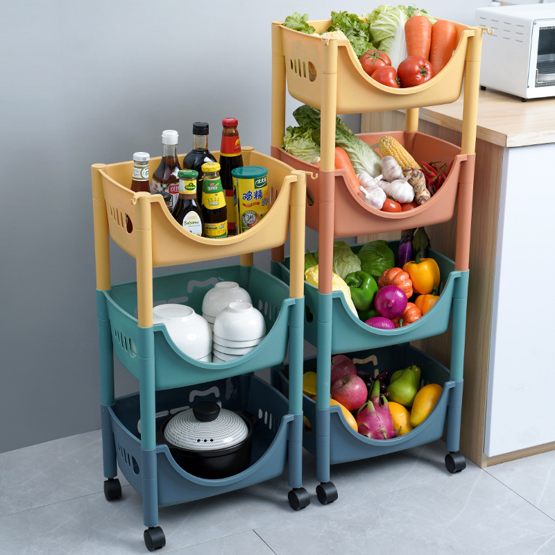 Trending Products geriausias agentas yiwu - Kitchen Shelf Floor Multi-layer Vegetable Shelf Storage Basket Storage Rack – Sellers Union