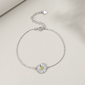 Wholesale Fashion Women 925 Sterling Silver Sunflower Daisy Necklace 18k Zodzikongoletsera Zagolide
