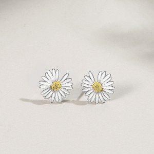 Wholesale Fashion Women 925 Sterling Silver Sunflower Daisy Necklace 18k Gold Jewelry