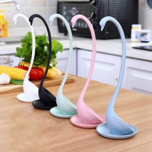 Soup Wheat Straw Tableware Swan Long Handle Spoon Kitchen Tools