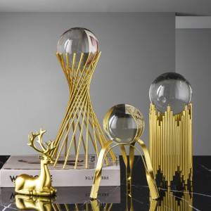 Home Decor Table Gold Accessories Luxury Crystal Decoration Home Decor