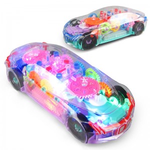 Electric Toy Flashing Light Transparent Racing Track Car Toy With Music