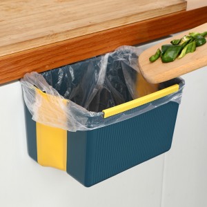 Kitchen Wall-mounted Folding Trash Can with Multifunctional Storage Bin