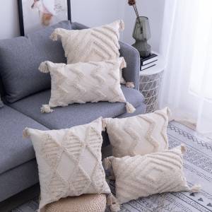 Tufted Pillow Sleeve Rigging Cushion Sleeve Long Waist Pillow Set