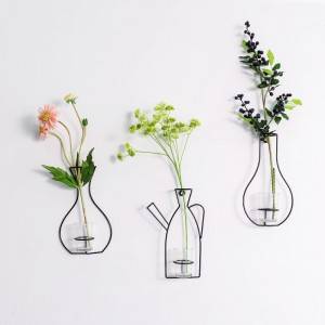 Wall Wrought Iron Wall Hanging Glass Vase Wall Decoration