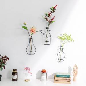 Wall Wrought Iron Wall Hanging Glass Vase Wall Decoration