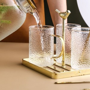 Glas Husholdningssæt Hammermønster Tekop Vandkop