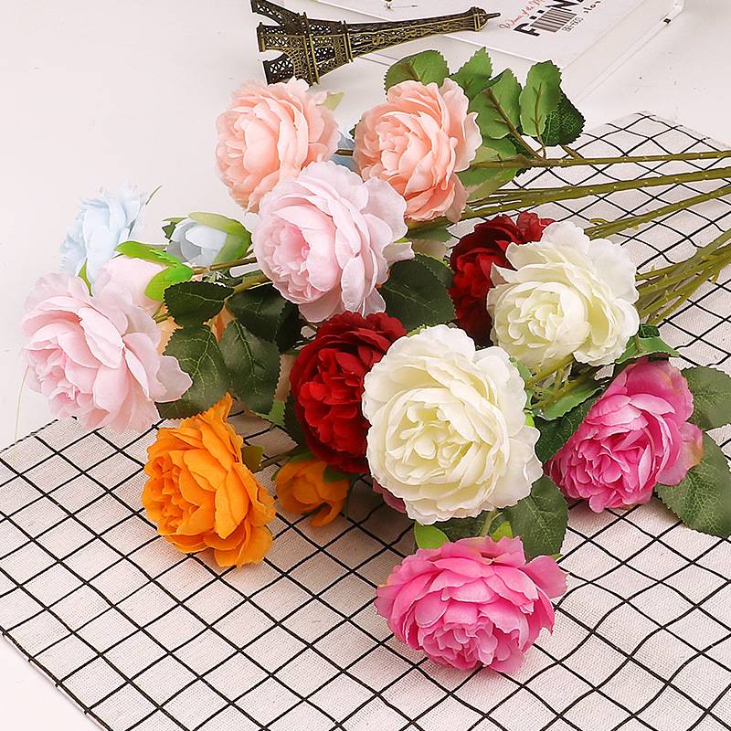Fixed Competitive Price miglior agente in yiwu - Wedding Artificial Flower 3 Peony Wedding Decoration Fake Bouquet – Sellers Union