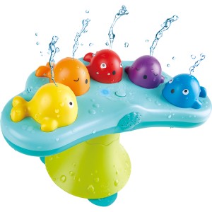 Fonte de música de banho de silicone brinquedo fonte de baleia crianças brinquedos spray de água