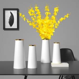 Ozdoby do domu wazon ceramiczny z białego złota
