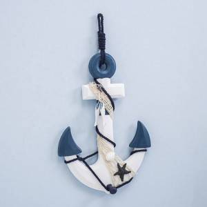 Wall Hanging Ornament Mediterranean Style Wood Anchor Nautical Decoration